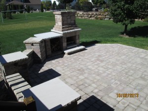 Patio and fireplace